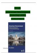 TEST BANK - American Government: Political Development and Institutional Change 12th Edition by Cal Jillson, All Chapters 1 - 16, Complete Latest Version