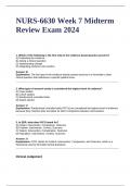 NURS-6630 Week 7 Midterm  Review Exam 2024