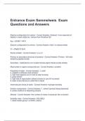 Entrance Exam Semmelweis Exam Questions and Answers 2024-2025