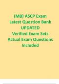 (MB) ASCP Exam Latest Question Bank Latest Update 2024-2025 Verified Exam Sets  Actual Exam Questions Included