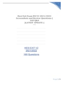 Hesi Exit Exam RN V2 2021/2022 Screenshots and Review Questions ( 160 Q&A )LATEST UPDATE (SCORES A+)