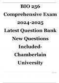 BIO 256 Comprehensive Exam 2024-2025 Latest Question Bank New Questions Included- Chamberlain University