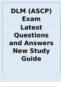 DLM (ASCP) Exam  Latest Questions and Answers New Study Guide 2024-2025