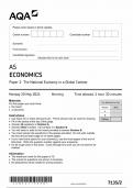 AQA AS ECONOMICS PAPER 2 QUESTION PAPER 2024 (7135/2:  The National Economy in a Global Context)