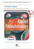 Test Bank Complete_ Applied Pathophysiology for the Advanced Practice Nurse 1ST Edition, Lucie Dlugasch (Author), Lachel Story (Author) All Chapter 1-10