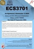 ECS3701 Assignment 2 (COMPLETE ANSWERS) Semester 2 2024 (833935) - DUE 27 September 2024