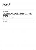 AQA A-level ENGLISH LANGUAGE AND LITERATURE 7707/2 Paper 2 Exploring Conflict Mark scheme June 2024