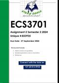 ECS3701 Assignment 2 (QUALITY ANSWERS) Semester 2 202