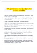 CDL Combination Test Questions And Answers Rated A+.