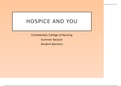 NR 449 Week 8 RUA;; EBP Group Presentation - Hospice and You