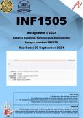 INF1505 Assignment 4 (COMPLETE ANSWERS) 2024 (586570) - DUE 30 September 2024