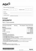 2024 AQA A LEVEL GEOGRAPHY PAPER 1 QUESTION PAPER (7037/1: Physical geography)