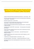 ABFAS Foot Surgery Boards Practice Exam Questions And Answers Latest Top Score.