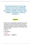 NUR 280 PATHO FINAL EXAM 2024 2025 ACTUAL EXAM 2 VERSIONS  COMPLETE 500 QUESTIONS WITH  DETAILED VERIFIED ANSWERS (100%  CORRECT ANSWERS) /ALREADY  GRADED A+