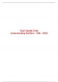 Test Bank For Understanding Nutrition - 16th - 2022 All Chapters - 9780357447512