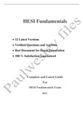 HESI FUNDAMENTALS TESTBANK LATEST UPDATE |BEST 2022 Exam PREPARATION