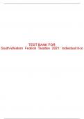 Test Bank For South-Western Federal Taxation 2021: Individual Income Taxes - 44th - 2021 All Chapters - 9780357359327