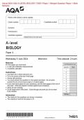 Actual 2024 AQA A-LEVEL BIOLOGY 7402/1 Paper 1 Merged Question Paper + Mark Scheme