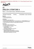 Actual 2024 AQA AS ENGLISH LITERATURE A 7711/1 Paper 1 Love through the ages: Shakespeare and poetry Merged Question Paper + Mark Scheme