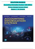 Solution Manual for Accounting Information Systems 16th Edition by Romney; Steinbart; All 24 Chapters Covered ,Latest Edition :ISBN:9780138099497, 