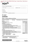 Actual 2024 AQA A-level GERMAN 7662/1 Paper 1 Listening, Reading and Writing Merged Question Paper + Mark Scheme + Insert (With Listening Test Transcript)