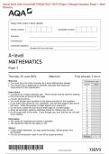 Actual 2024 AQA A-level MATHEMATICS 7357/3 Paper 3 Merged Question Paper + Mark Scheme