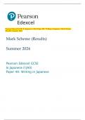 Pearson Edexcel GCSE In Japanese (1JA0) Paper 4H: Writing in Japanese Mark Scheme  (Results) Summer 2024