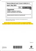 Pearson Edexcel Level 1/Level 2 GCSE (9–1) Japanese PAPER 2:  Speaking in Japanese General instructions to the teacher April / May 2024