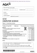 Actual 2024 AQA GCSE COMPUTER SCIENCE 8525/2 Paper 2 Computing concepts Merged Question Paper + Mark Scheme