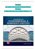 Test Bank For Accounting for Governmental and Nonprofit Entities 19th Edition by Neely & Reck, All 1-12 Chapters Covered ,Latest Edition  ISBN: 9781260809954