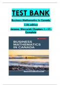 Test Bank For Jerome/Worswick, Business Mathematics in Canada,11th edition, All 1-17 Chapters Covered ,Latest Edition 