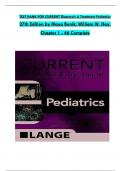 Test  Bank For CURRENT Diagnosis and Treatment Pediatrics 27th Edition by Maya Bunik; William W. Hay, All 1-46 Chapters Covered ,Latest Edition 