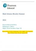 Pearson Edexcel GCSE In Mathematics (1MA1) Higher (Non-Calculator)  Paper 1H Mark Scheme (Results) Summer 2024