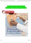 Test Bank for Bates’ Guide To Physical Examination and History Taking 13th Edition All Chapters Completed A+ Guide ISBN:9781496398178 Newest Edition 2024 Instant Pdf Download