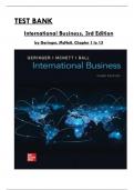 Test Bank  For International Business 3rd Edition by Geringer & McNett, All 15 Chapters Covered, Verified Latest Edition, ISBN: 9781264067527