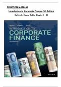 Solution manual For Introduction to Corporate Finance 5th Edition By (Booth/ Cleary/ Rakita), All 24 Chapters Covered, Verified Latest Edition, ISBN: 9781119561583