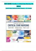 Test Bank  For Priorities in Critical Care Nursing, 9th Edition by Linda D. Urden, Kathleen M. Stacy, All 1-27 Chapters Covered ,Latest Edition ISBN: 9780443111532