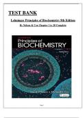 Test Bank For Lehninger Principles of Biochemistry 8th Edition By Nelson & Cox, All 28 Chapters Covered, Verified Latest Edition, ISBN: 9781319228002