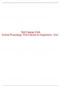 Test Bank For Animal Physiology: From Genes to Organisms - 2nd - 2013 All Chapters - 9780840068651