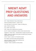 NREMT AEMT PREP QUESTIONS AND ANSWERS