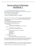 Samenvatting hoofdstuk 1 celbiologie en biochemie  G0m65a