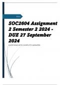 SOC2604 Assignment 2 Semester 2 2024 - DUE 27 September 2024