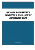 SOC2604 Assignment 2 Semester 2 2024 - DUE 27 September 2024