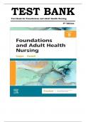 TEST BANK For Foundations and Adult Health Nursing 9th Edition by Kim Cooper & Kelly Gosnell , ISBN: 9780323812054 |COMPLETE TEST BANK| Guide A+