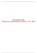 Test Bank For Precalculus: Mathematics for Calculus - 7th - 2016 All Chapters - 9781305071759