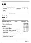 AqA A-level BIOLOGY paper 3(7402/3) June 2024 CORRECT Question Paper