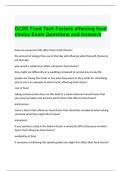 GCSE Food Tech Factors affecting food choice Exam Questions and Answers