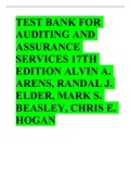 Test Bank for Auditing and Assurance Services 17th Edition Alvin A. Arens, Randal J. Elder, Mark S. Beasley, Chris E. Hogan