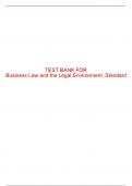 Test Bank For Business Law and the Legal Environment, Standard Edition - 8th - 2019 All Chapters - 9781337404532