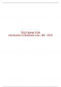 Test Bank For Introduction to Business Law - 6th - 2019 All Chapters - 9781337404341